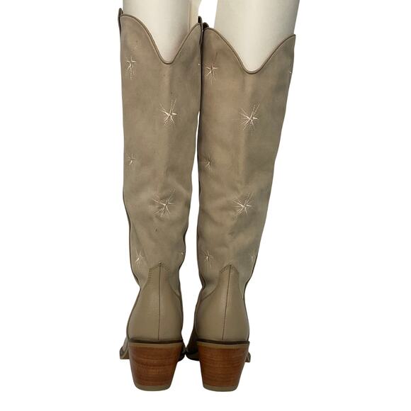 Silvia Cobos Women’s Galaxy Stars Leather Western Boots Cream Size 9 1/2 - Picture 5 of 6